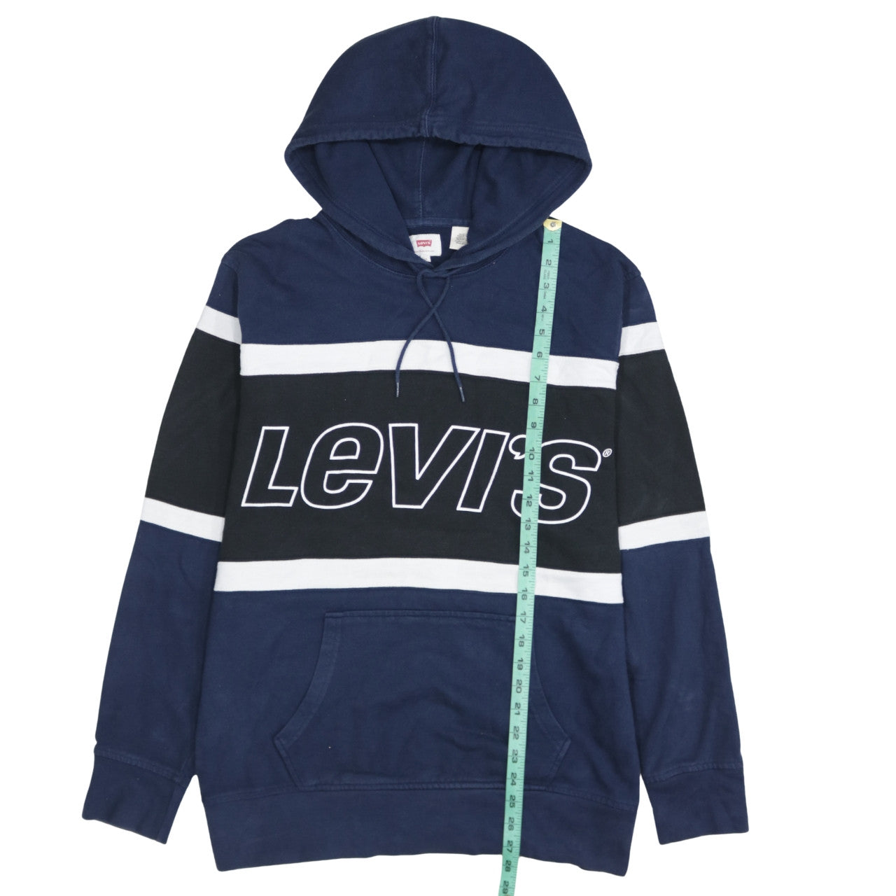 Levi's Men's Blue Pullover Hoodie Medium Graphic Logo Sweatshirt
