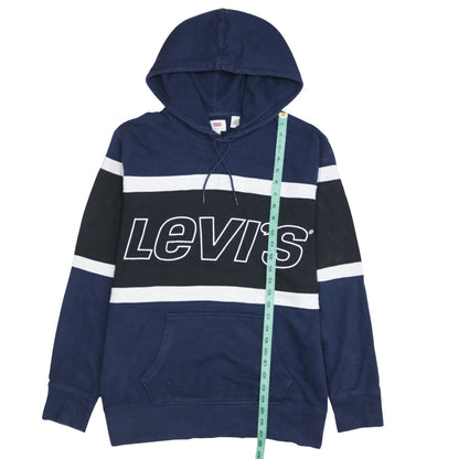 Levi's Men's Blue Pullover Hoodie Medium Graphic Logo Sweatshirt