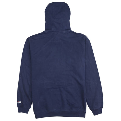 FILA Men's Blue Pullover Hoodie Small Logo Sportswear Sweatshirt
