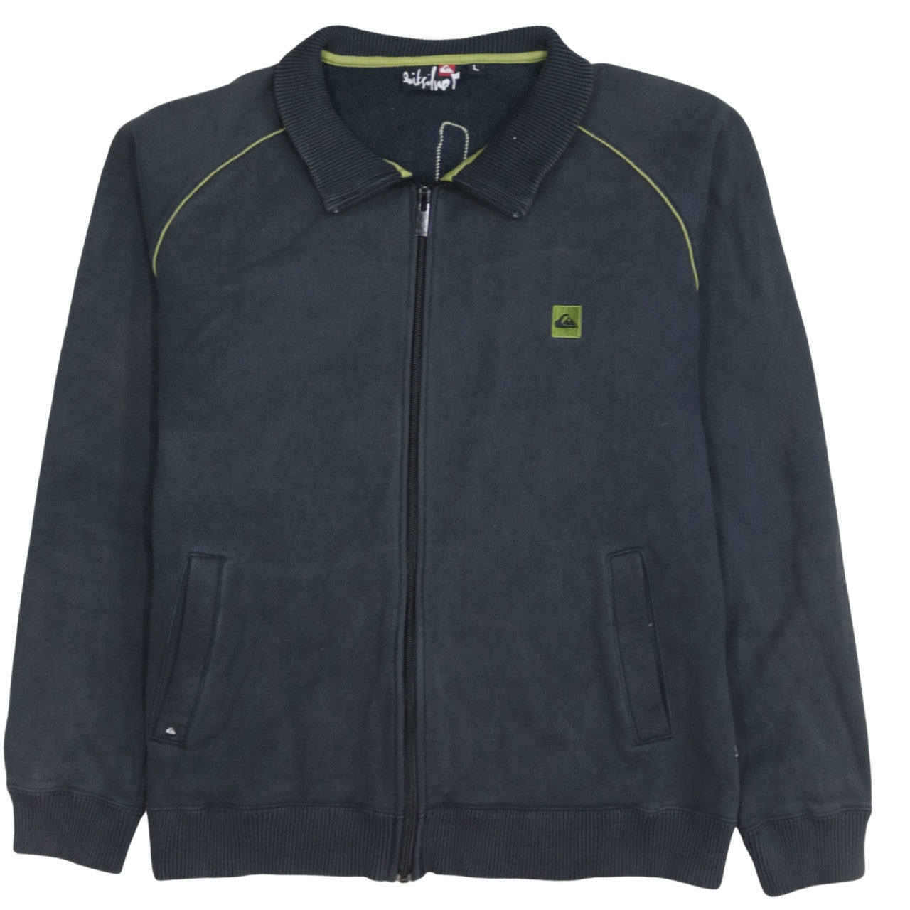Quiksilver Mens Black Fleece Full Zip Collared Sweatshirt L