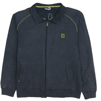 Quiksilver Mens Black Fleece Full Zip Collared Sweatshirt L