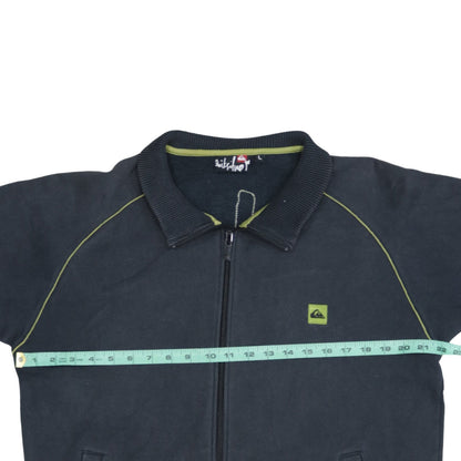Quiksilver Mens Black Fleece Full Zip Collared Sweatshirt L