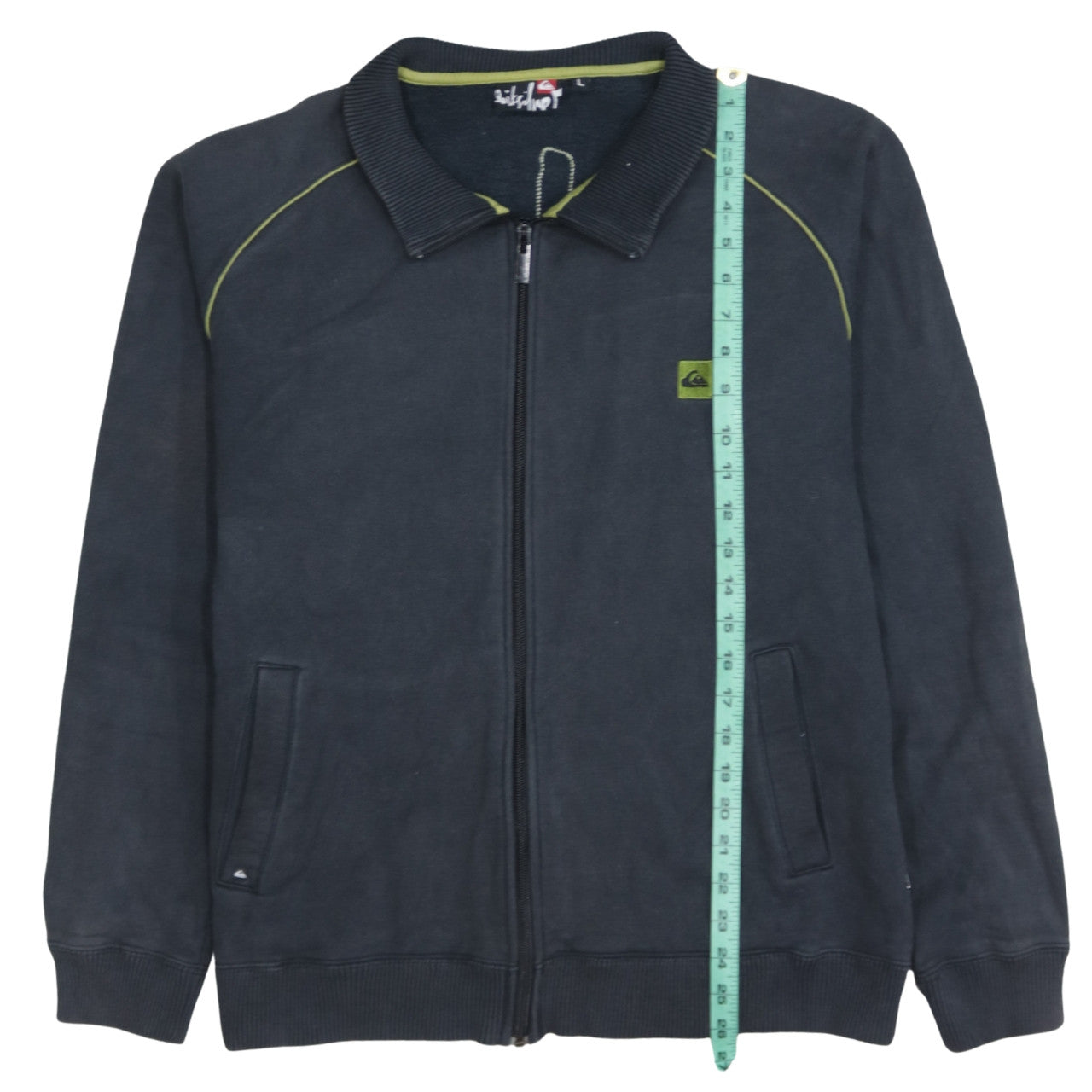 Quiksilver Mens Black Fleece Full Zip Collared Sweatshirt L