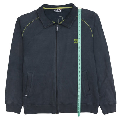 Quiksilver Mens Black Fleece Full Zip Collared Sweatshirt L