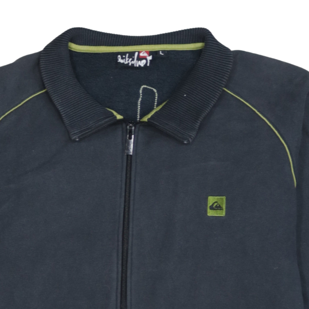 Quiksilver Mens Black Fleece Full Zip Collared Sweatshirt L