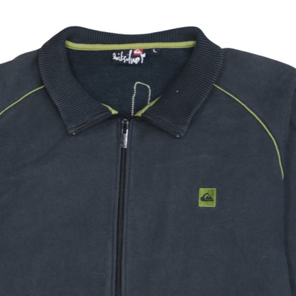 Quiksilver Mens Black Fleece Full Zip Collared Sweatshirt L
