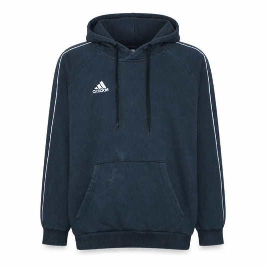 Front view of Adidas Men's Black Large Pullover Hoodie Fleece Sweatshirt