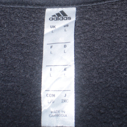 Adidas Men's Black Large Pullover Hoodie Fleece Sweatshirt