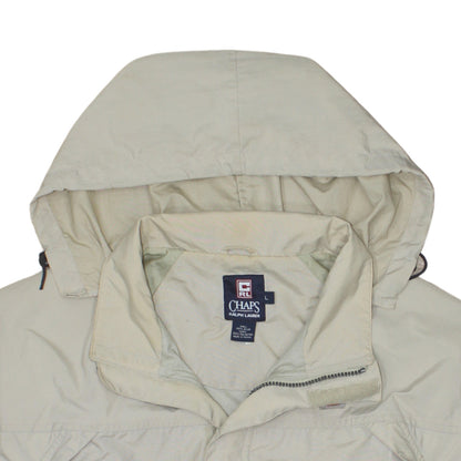 Chaps Ralph Lauren Men's Beige L Hooded Parka Jacket Nylon Lined