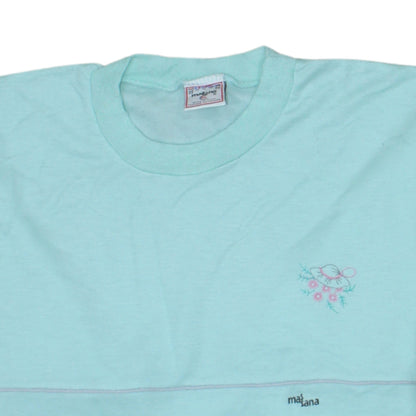 Mañana Women’s Blue Long Sleeve Cotton T-Shirt Size 14