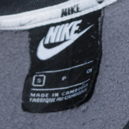 Nike Men's Grey Crew Neck Sweatshirt Small Logo Print Cotton Blend
