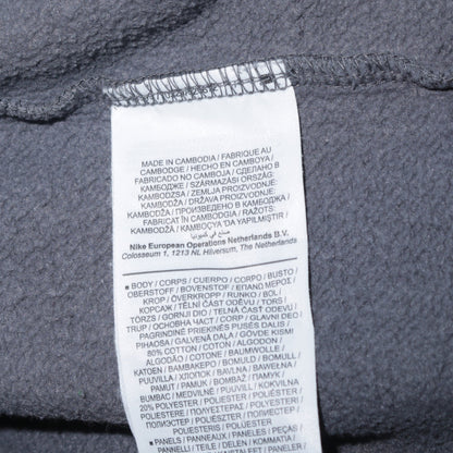 Nike Men's Grey Crew Neck Sweatshirt Small Logo Print Cotton Blend