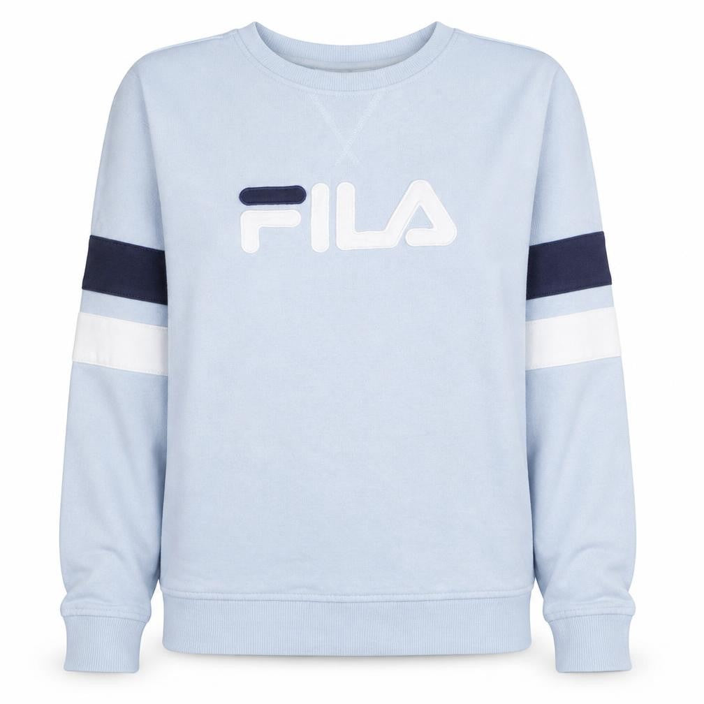 Fila Women Light Blue Crew Neck Pullover Sweatshirt M
