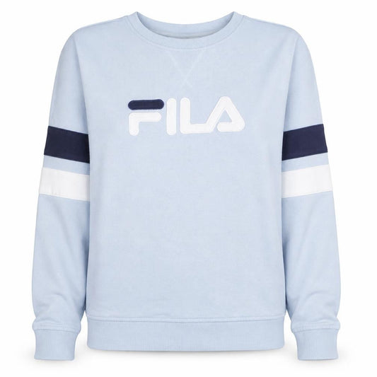 Front view of Fila Women Light Blue Crew Neck Pullover Sweatshirt M