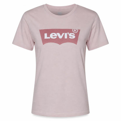 Levi's Womens Pink Logo Basic Crew Neck Cotton T-Shirt XS