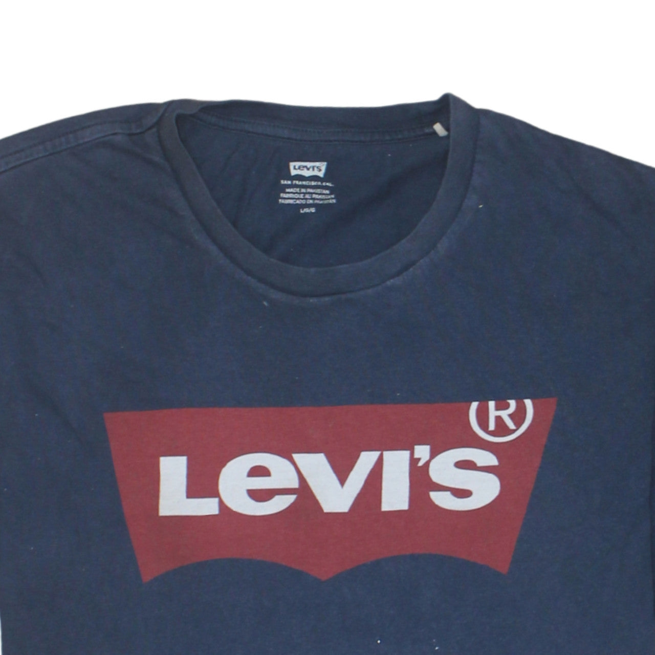 Levi's Men's Blue Logo Graphic Crew Neck Cotton T-Shirt Size L