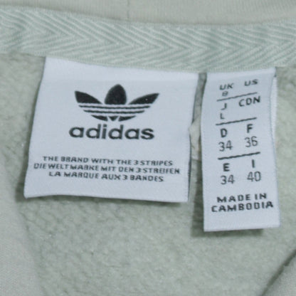 Adidas Women’s Green Pullover Hoodie Size 8 Relaxed Fit Sweatshirt
