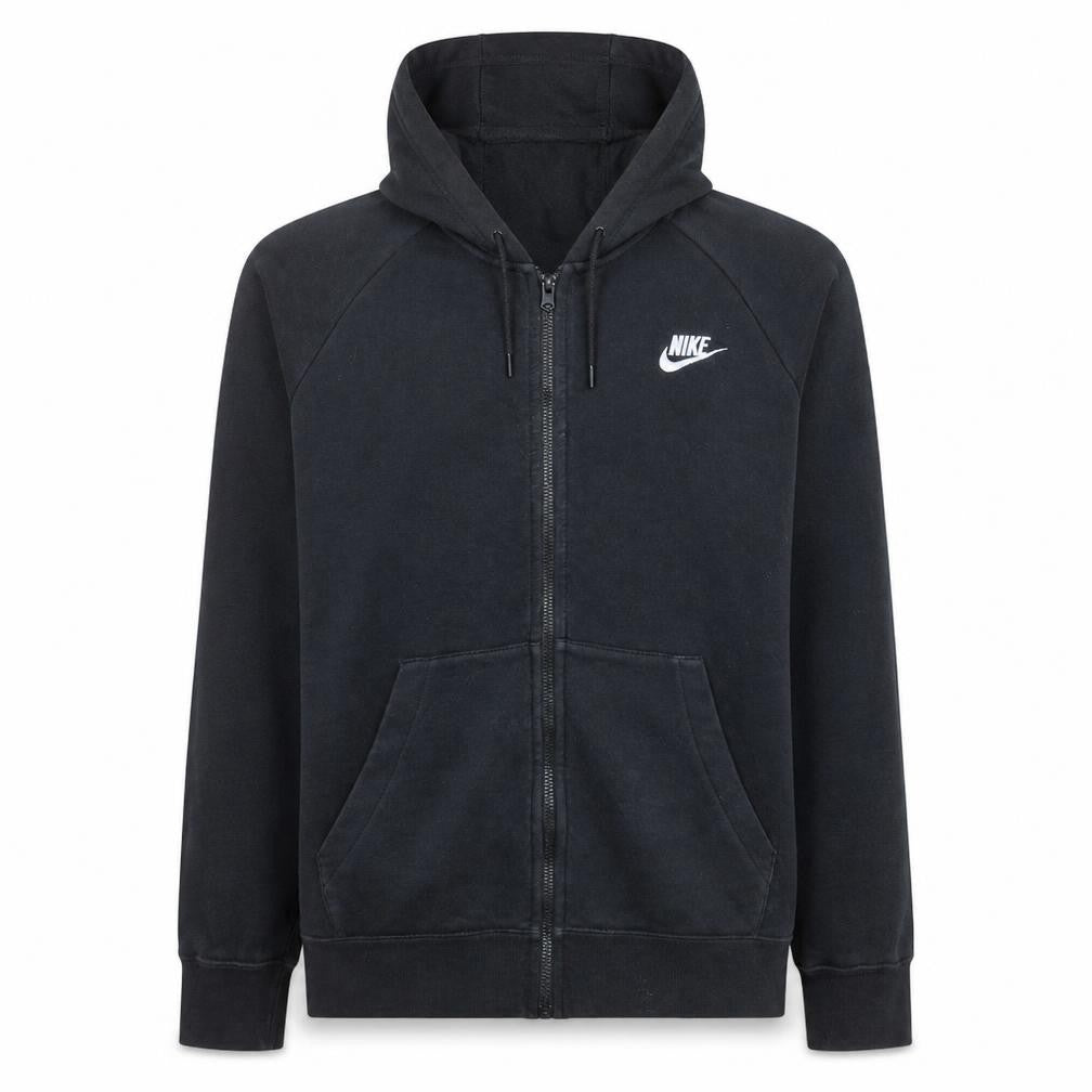 Nike Men's Black Full Zip Hoodie Size M Cotton Fleece Sweatshirt