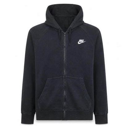 Nike Men's Black Full Zip Hoodie Size M Cotton Fleece Sweatshirt