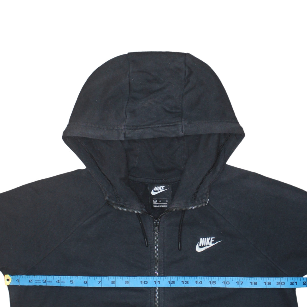 Nike Men's Black Full Zip Hoodie Size M Cotton Fleece Sweatshirt