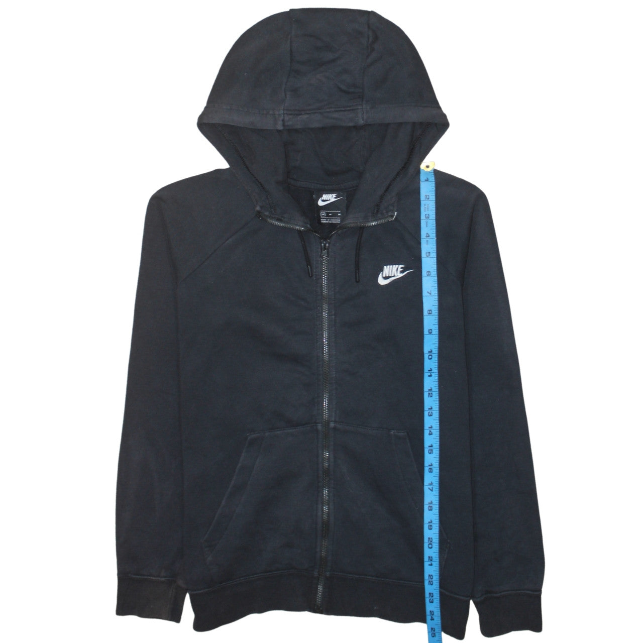 Nike Men's Black Full Zip Hoodie Size M Cotton Fleece Sweatshirt