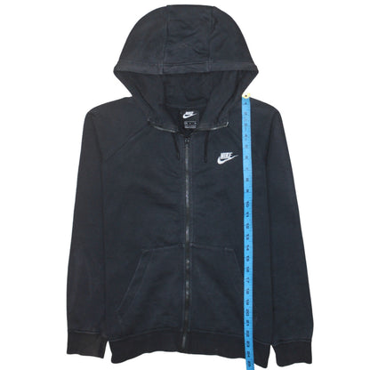 Nike Men's Black Full Zip Hoodie Size M Cotton Fleece Sweatshirt