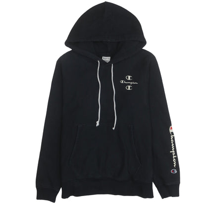 Champion Men’s Black Pullover Hoodie Small Logo Fleece Sweatshirt