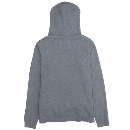 Hollister Women Grey Pullover Hoodie Medium Cotton Blend Logo