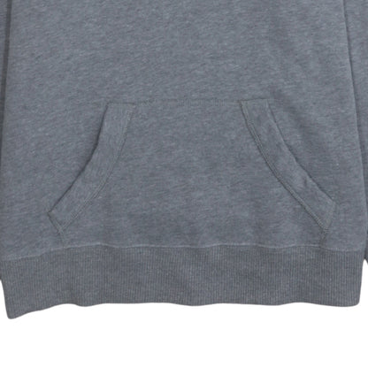 Hollister Women Grey Pullover Hoodie Medium Cotton Blend Logo