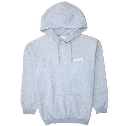 Adidas Womens Grey Pullover Hoodie Small Logo Cotton Blend Casual