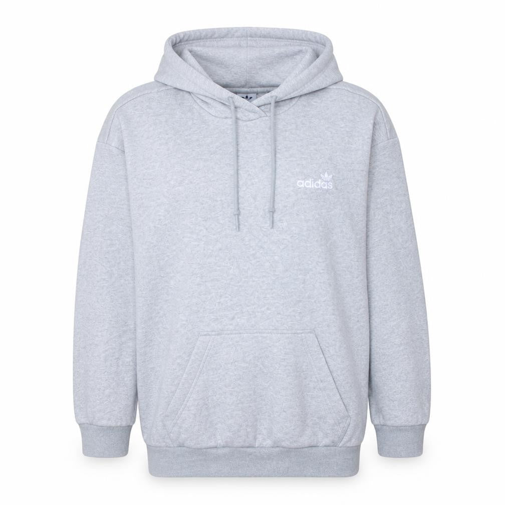 Adidas Womens Grey Pullover Hoodie Small Logo Cotton Blend Casual