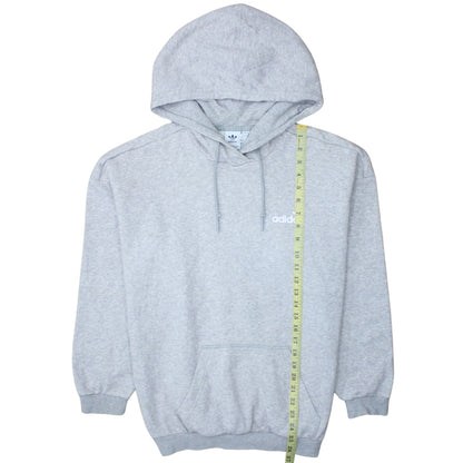 Adidas Womens Grey Pullover Hoodie Small Logo Cotton Blend Casual