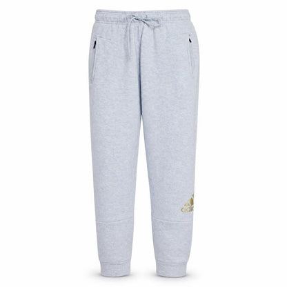 Adidas Women Light Grey Sweatpants Jogger M Drawstring Pockets