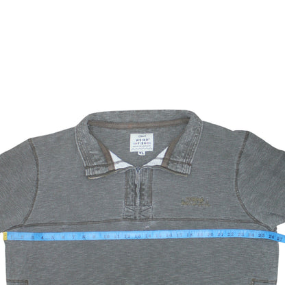 Weird Fish Men’s Grey XL Henley 1/4 Zip Cotton Sweatshirt