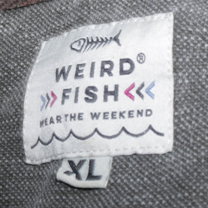 Weird Fish Men’s Grey XL Henley 1/4 Zip Cotton Sweatshirt