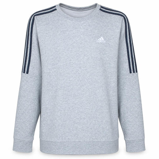 Front view of Adidas Men's Grey Crew Neck Pullover Sweatshirt Medium