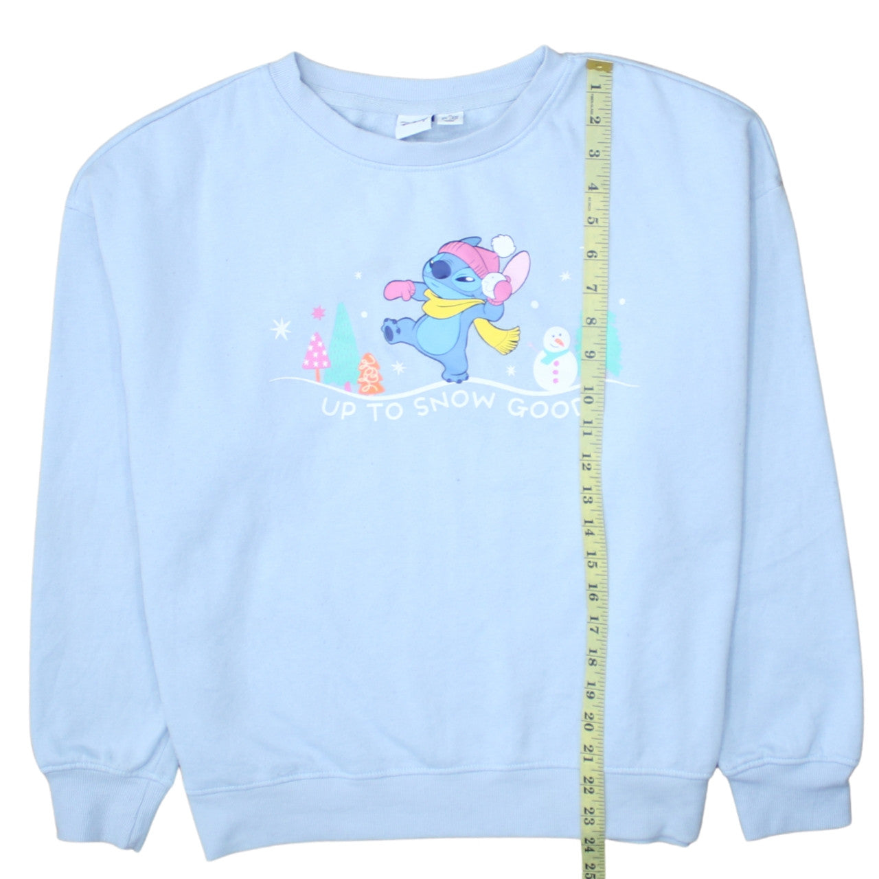 Disney Primark Women Blue Stitch Christmas Sweatshirt M 12/14