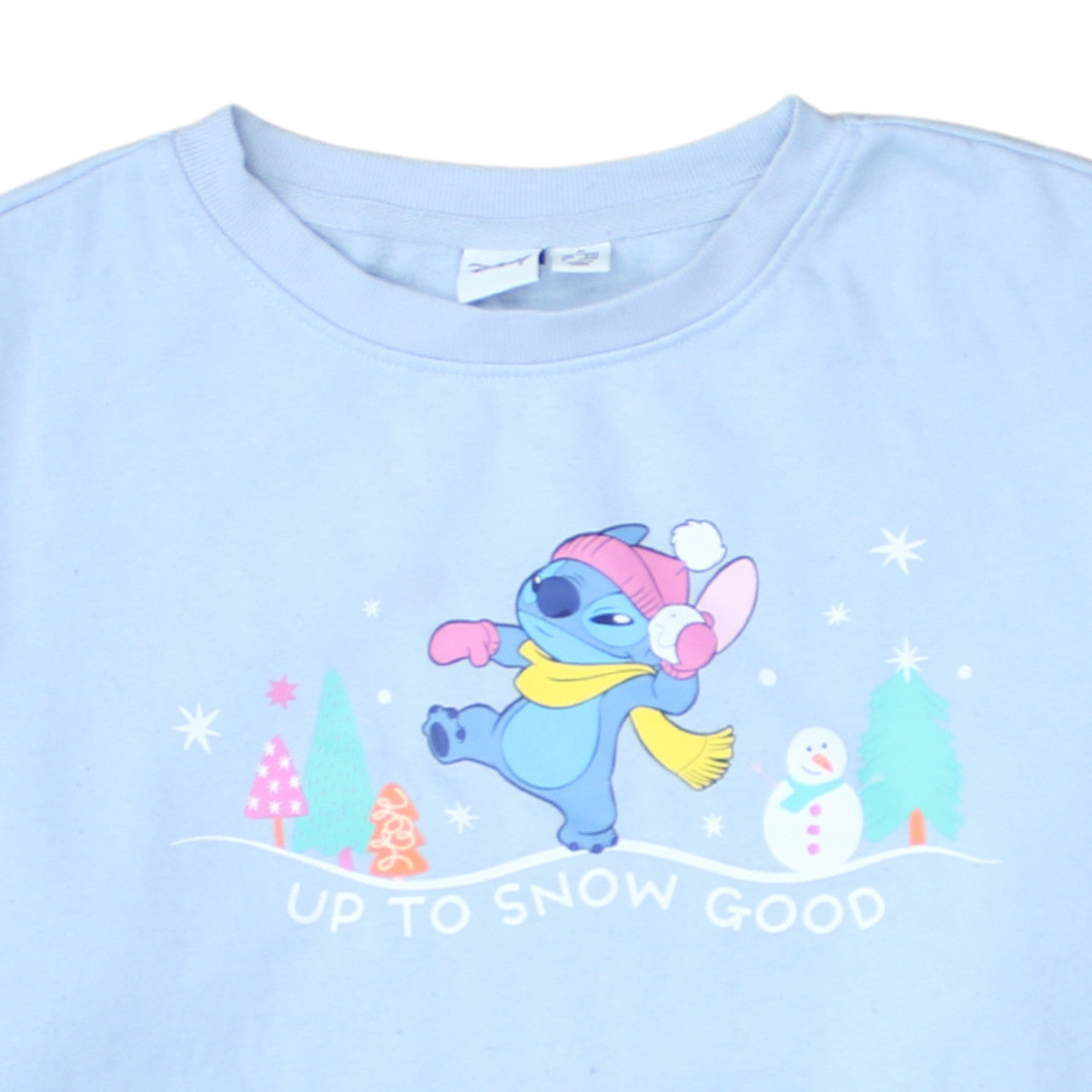 Disney Primark Women Blue Stitch Christmas Sweatshirt M 12/14