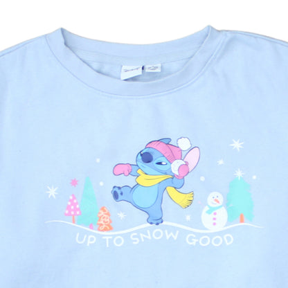 Disney Primark Women Blue Stitch Christmas Sweatshirt M 12/14