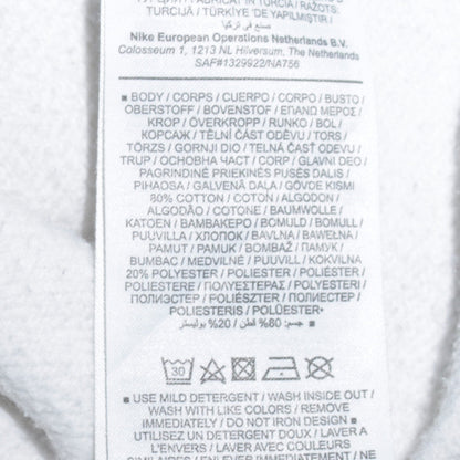 Nike Men's White Small Logo Pullover Sweatshirt Crew Neck