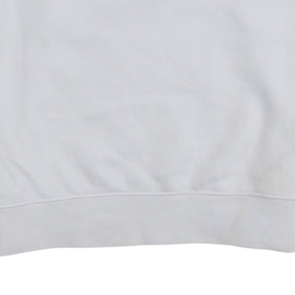 Nike Men's White Small Logo Pullover Sweatshirt Crew Neck