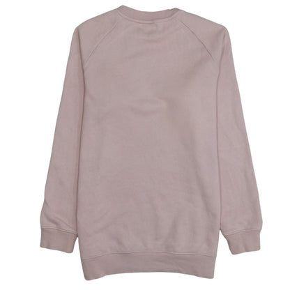 Adidas Womens Pink Crew Neck Pullover Sweatshirt UK 6 XS Logo Print