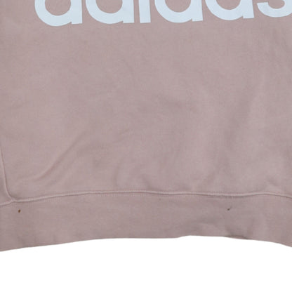 Adidas Womens Pink Crew Neck Pullover Sweatshirt UK 6 XS Logo Print