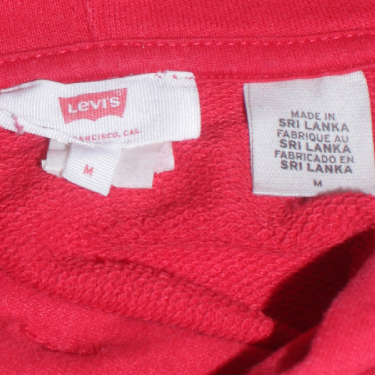 Levi's Red Hoodie Medium Cotton Logo Pullover for Women