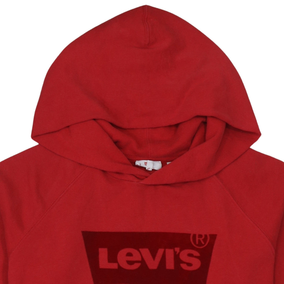 Levi's Red Hoodie Medium Cotton Logo Pullover for Women