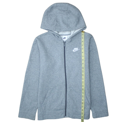 Nike Boys Grey Full Zip Hoodie XL 158-170cm Classic Fleece Sweatshirt