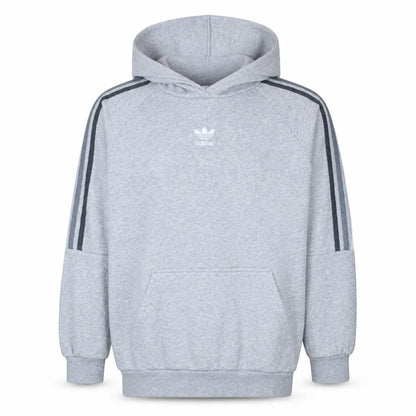 Adidas Mens Grey Pullover Hoodie Small Logo Fleece Sweatshirt