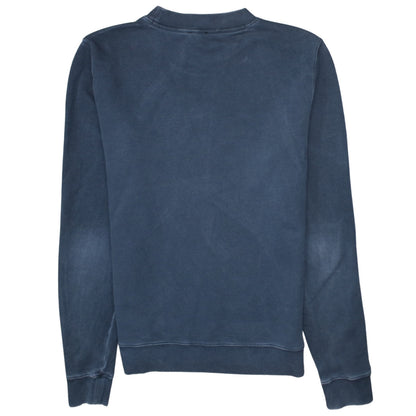 Hugo Boss Men's Blue Logo Crew Neck Cotton Sweatshirt Size M