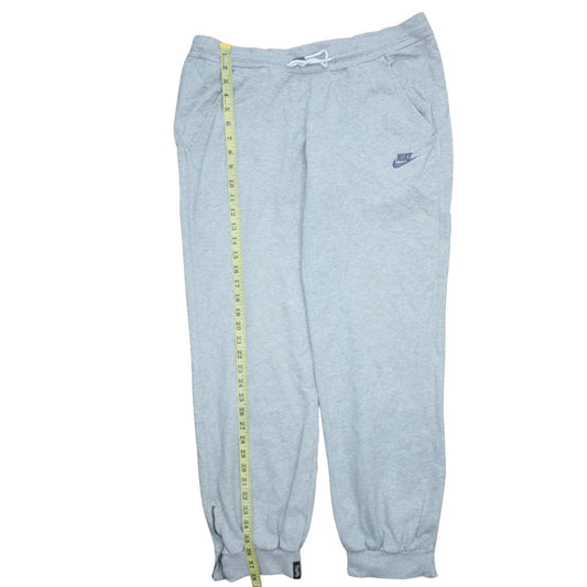 Nike Womens Grey L Sweatpants Tapered Fleece Casual Trousers