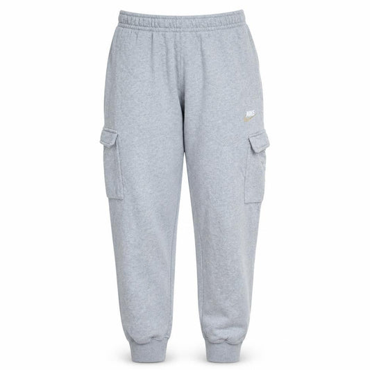 Nike Women's Grey Cargo Jogger Trousers Large Fleece Regular Fit